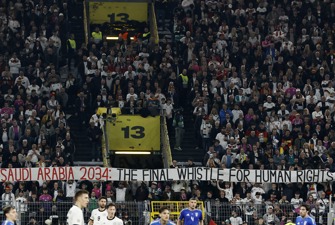 Banner på fodboldstadion