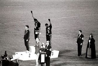 Men raising their fists